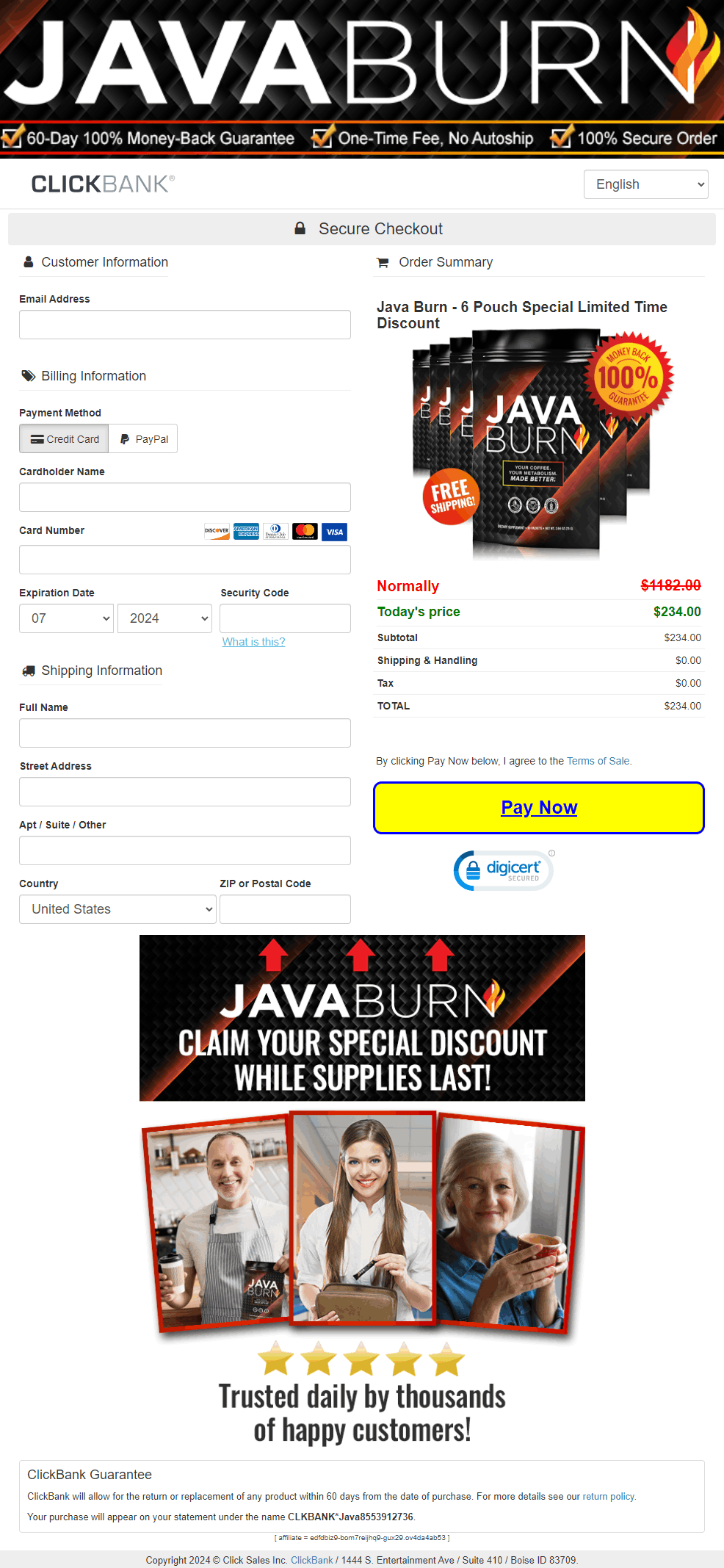 Java Burn Checkout